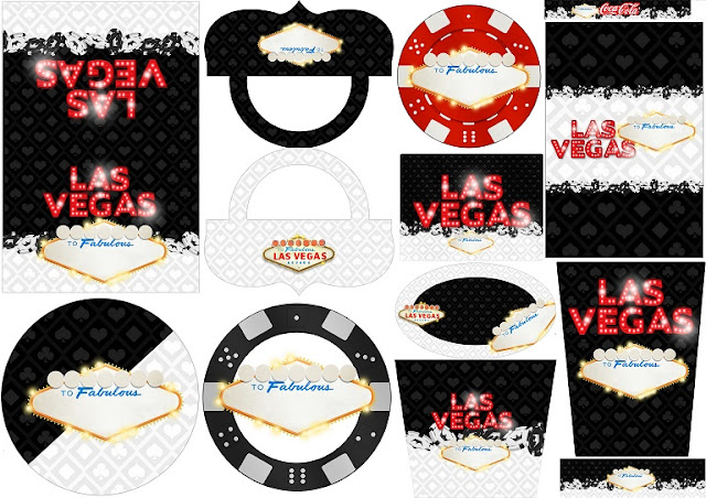 Etiquetas para Imprimir Gratis de Fiesta de Las Vegas.