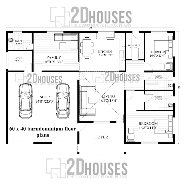 60 x 40 barndominium floor plans