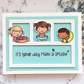 Sunny Studio Stamps: Beach Babies Customer Card by Kathy Straw