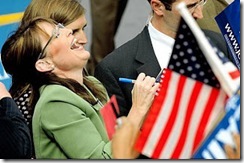 Sarah Palin Laughing As She Signs Autographs at So Cal Rally