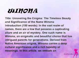 meaning of the name "WINONA"