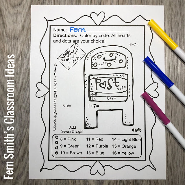 Click Here to Get These St. Valentine's Day Color By Number Addition, Subtraction, Multiplication, and Division FUNKY Valentines Themed Printables Bundle Resource for Your Classroom Today!