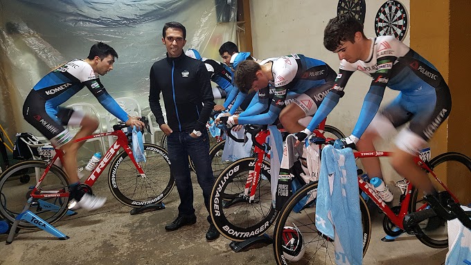 Alberto Contador instruyó a sus chicos del Polartec-Kometa en la preparación de la crono