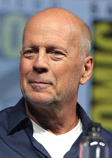 Bruce Willis speaking at the 2018 San Diego Comic-Con
