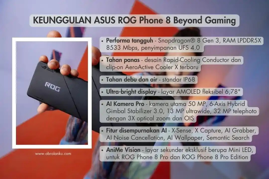 kelebihan asus rog phone 8 untuk gamers dan pekerja digital