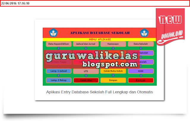 Download Aplikasi Entry Database Sekolah Full Lengkap dan Otomatis New 2016/2017