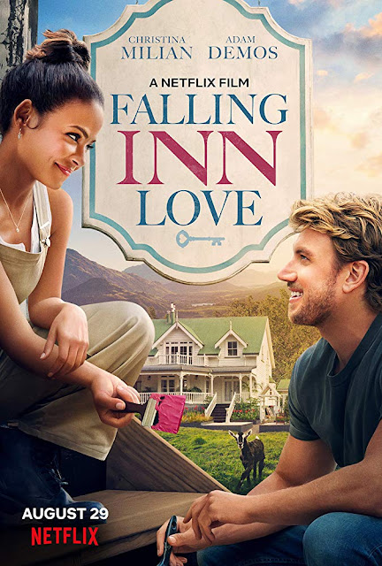 Movie poster for Netflix's 2019 romantic comedy film Falling Inn Love starring Christina Milian, Adam Demos, Jeffrey Bowyer-Chapman, Anna Jullienne, and Claire Chitham