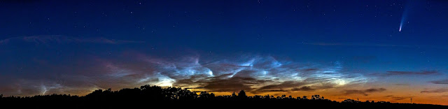 NLC panorama with Comet NEOWISE