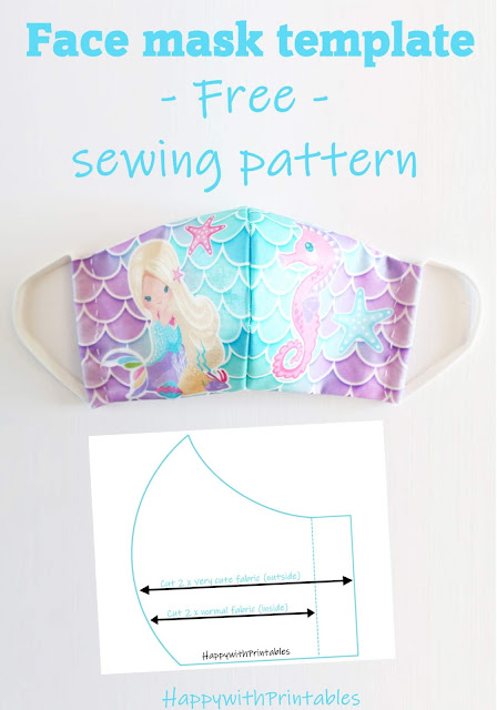 free face mask template for sewing, diy face mask, make your own face mask, fabric for face mask, sewing template face mask, pattern face mask for kids