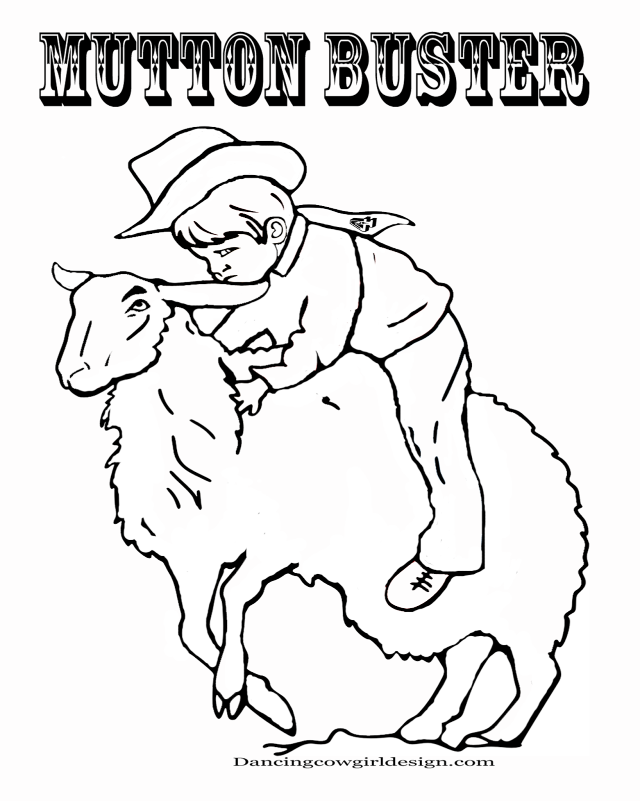 Download RODEO COLORING PAGES: Cowboy Coloring Sheet Kid Mutton Bustin'