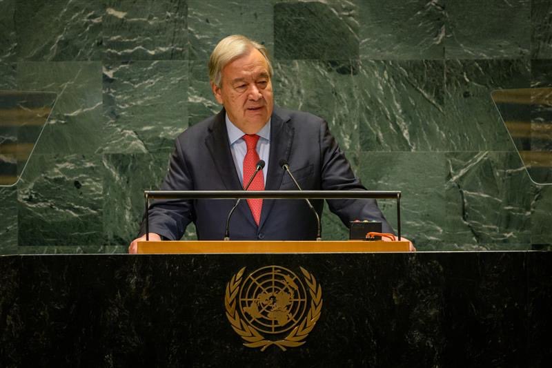 United Nations (UN) Secretary-General, Antonio Guterres, at the 79th Session of the United Nations General Assembly (UNGA), making his opening remarks