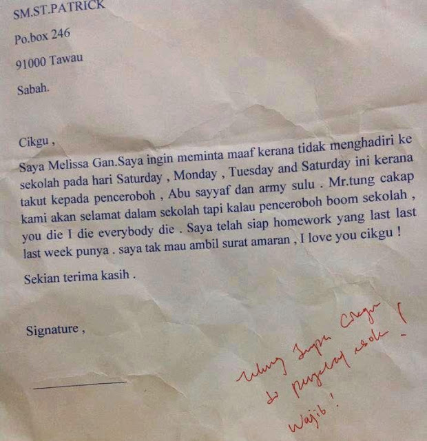 Surat Minta Cuti Sekolah Contoh