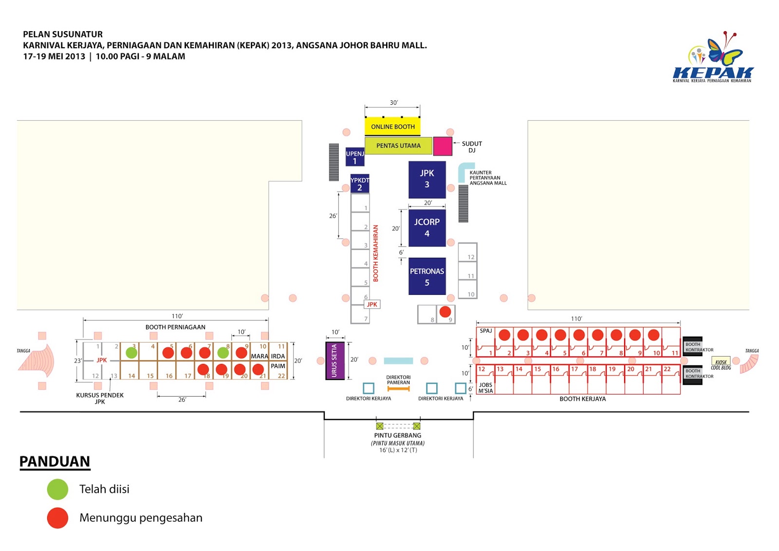 KEPAK Angsana PELAN SUSUN ATUR PAMERAN KEPAK 2013 DI 