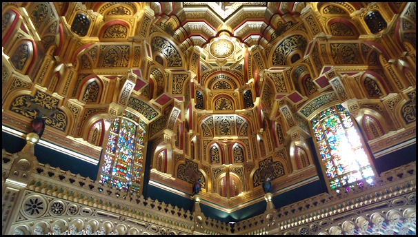 Decorated ceiling inside the castle