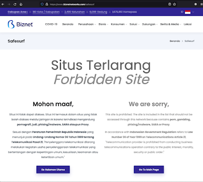 Indonesia internest censorship Biznet Networks