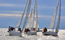 J/80 one-design sailboat- sailing in East Coasts off Annapolis, MD