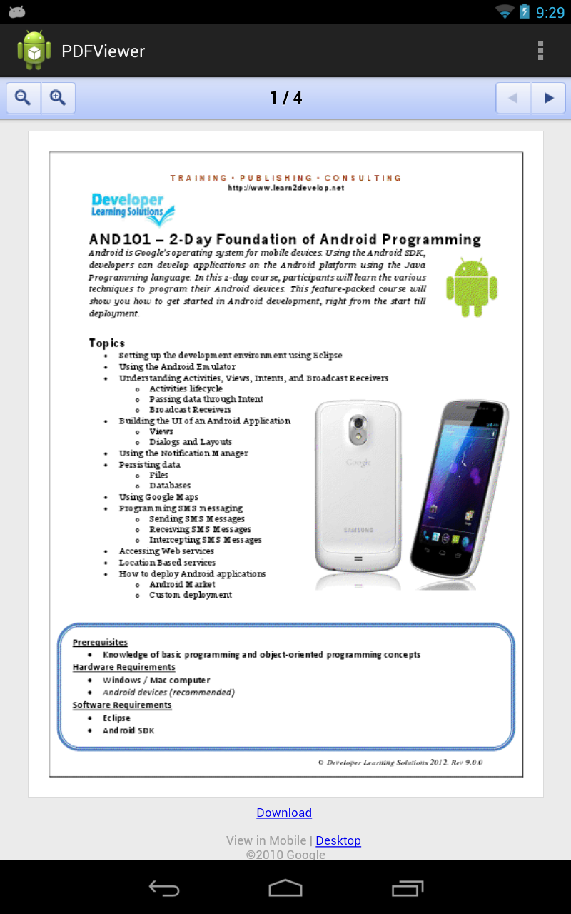 ... .Net: Android Tip - Displaying a PDF Document inside a WebView