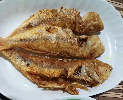 Menu Makan Tengahari Kerisi Goreng Kunyit Dengan Sup Ayam