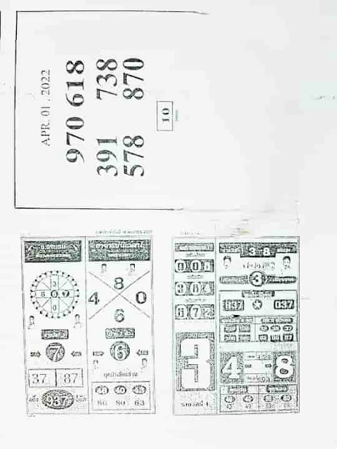 2nd PAPER 16-4-2022 Thai lottery / Thailand Lottery New Paper 16 April 2022