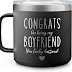 Valentine's Day ''Congrats on Being My Boyfriend'' Coffee Tumbler Mug Gifts for Him and Boyfriend