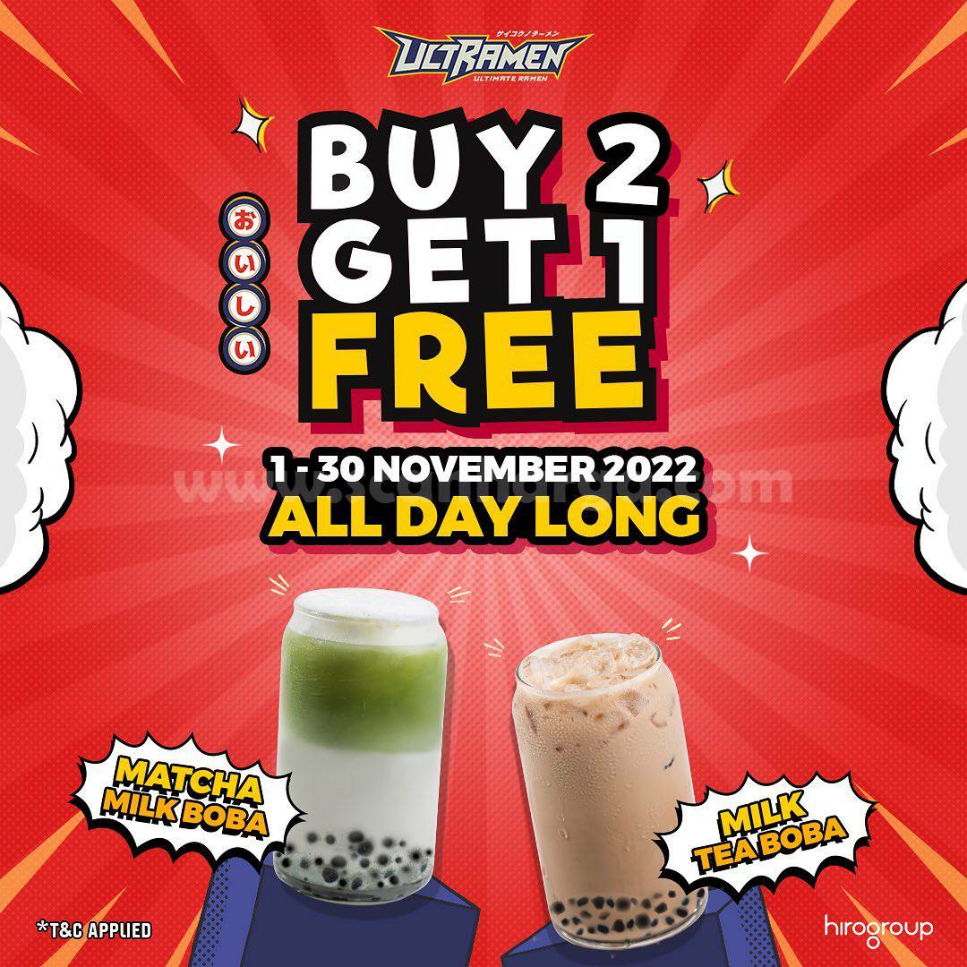 Promo ULTRAMEN – BUY 2 GET 1 Free BUBBLE TEA