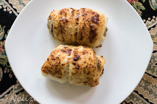 Airfryer Rolled Flounder stuffed with mushroom and lemon