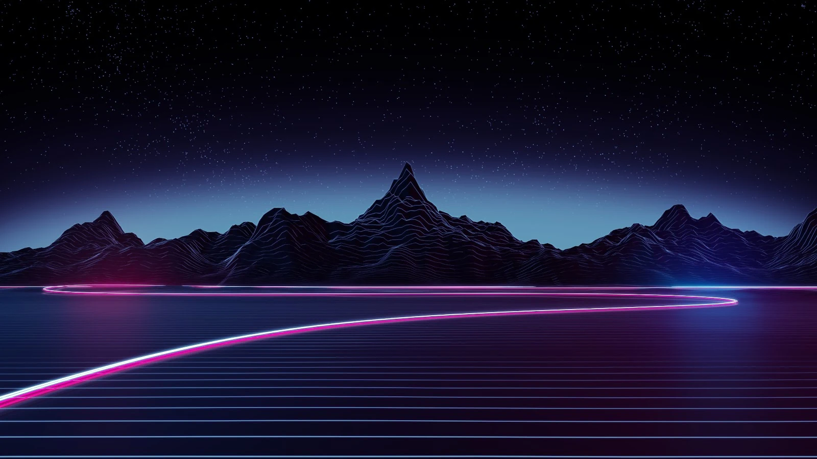 4K Retro Wave Lake Wallpaper for Your PC