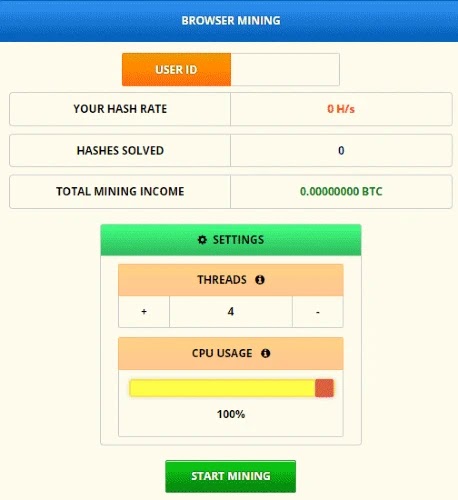 Mining through the browser