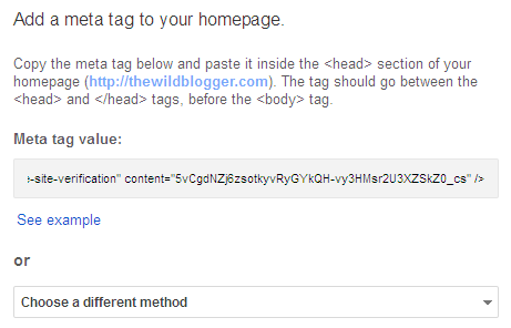 Add meta tag to your website