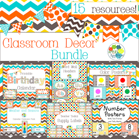 This colorful classroom decor bundle is fresh and bright! | Apples to Applique