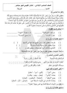 امتحانات لغة عربية للصف السادس الإبتدائي للدروس الأولى منهج أكتوبر 2024 Img_20231003084308_83032_46304