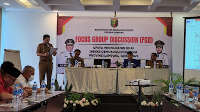 Pemprov Lampung Gelar FGD Upaya Peningkatan Nilai Indeks Demokrasi Indonesia