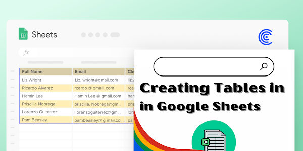 How to Create a Table In Google Sheets