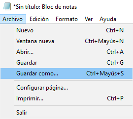 guardar como