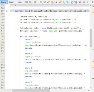 Contoh Program GUI Kalkulator pada Java