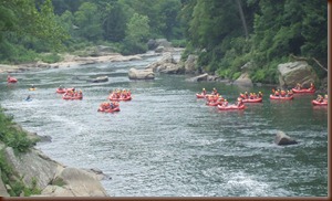 launching below the falls