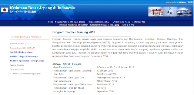 Program Teacher Pembinaan Ke Jepang Tahun 2018