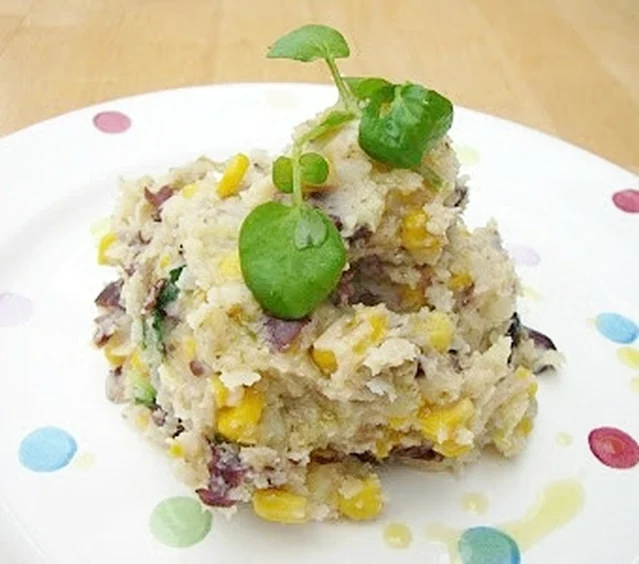 Bean, Sweetcorn and Potato Mash.