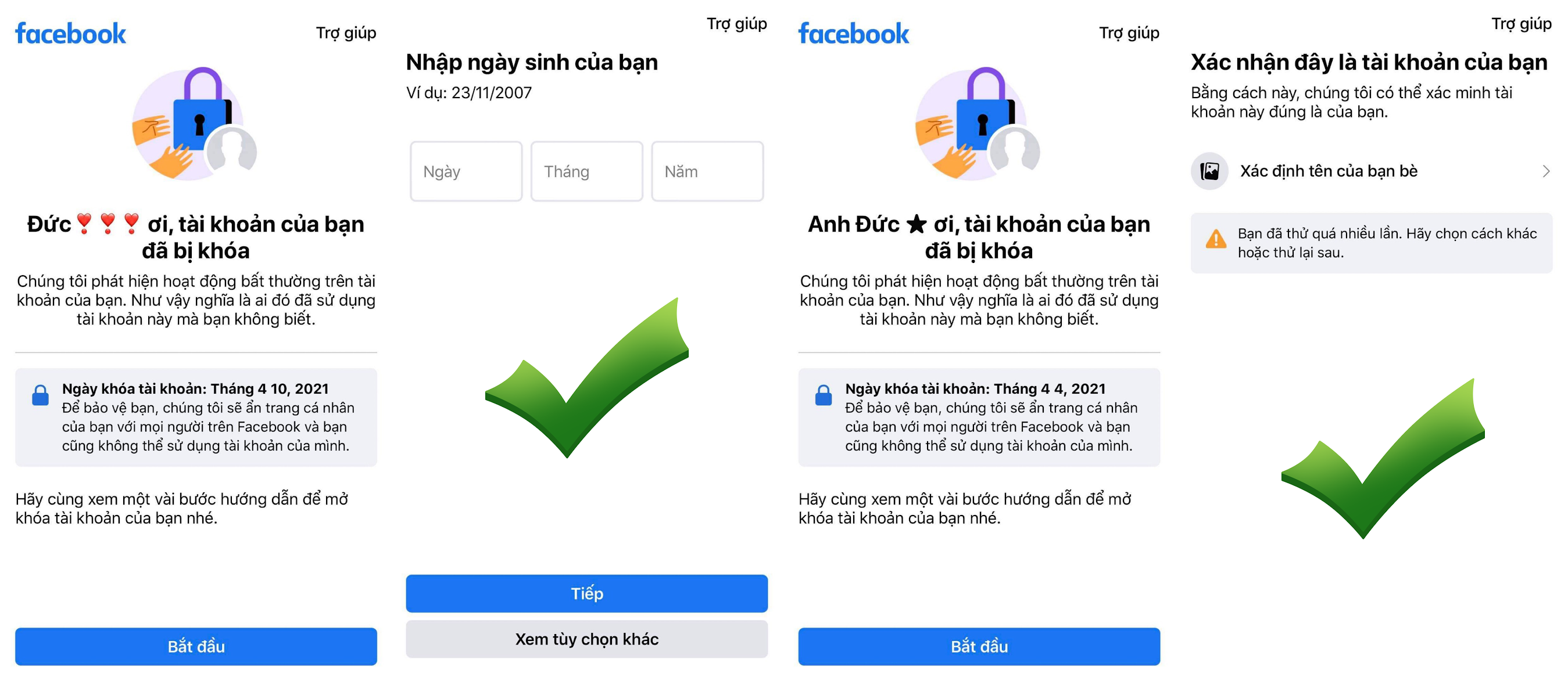 Hướng dẫn mở khoá Facebook dạng két sắt