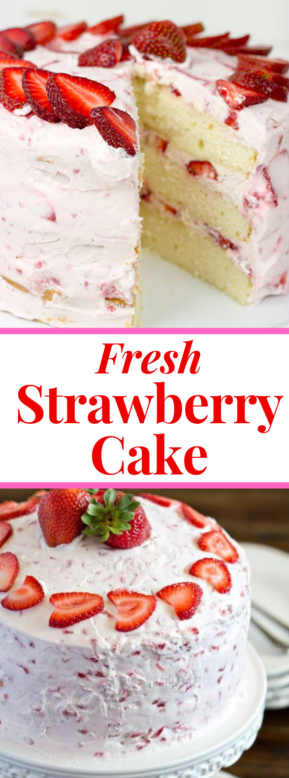 FRESH STRAWBERRY CAKE RECIPE #dessert #cakes