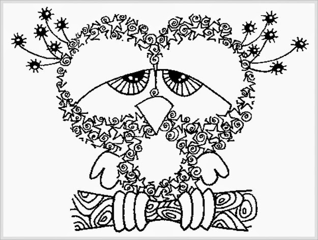 Owl Adult Free Printable Coloring Pages