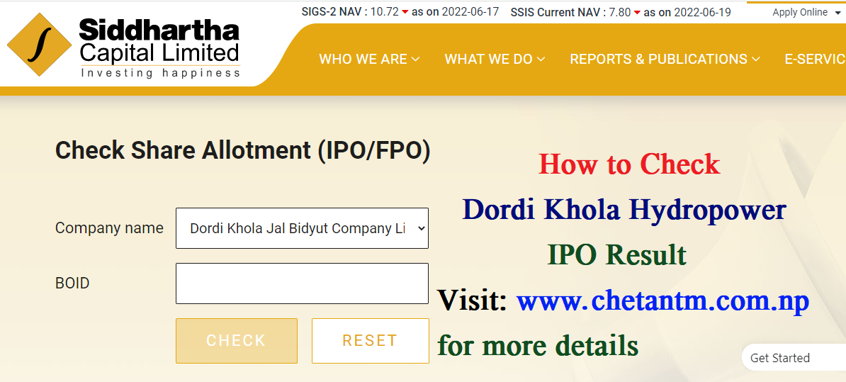 How to Check Dordi Khola Hydropower IPO Result