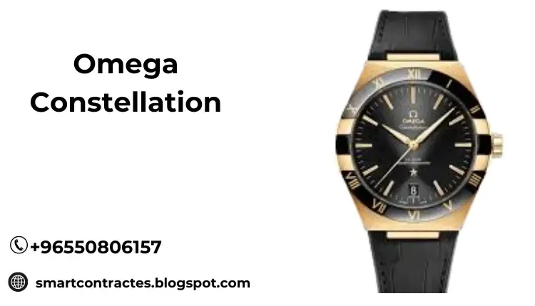 Omega Constellation watch with a white background
