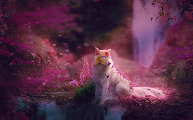 Fox in Pink Forest