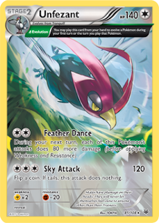 Unfezant Roaring Skies Pokemon Card