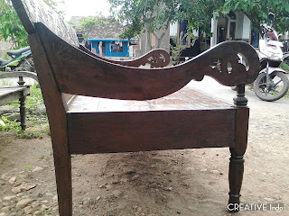kursi resban dari kayu jati tampak samping