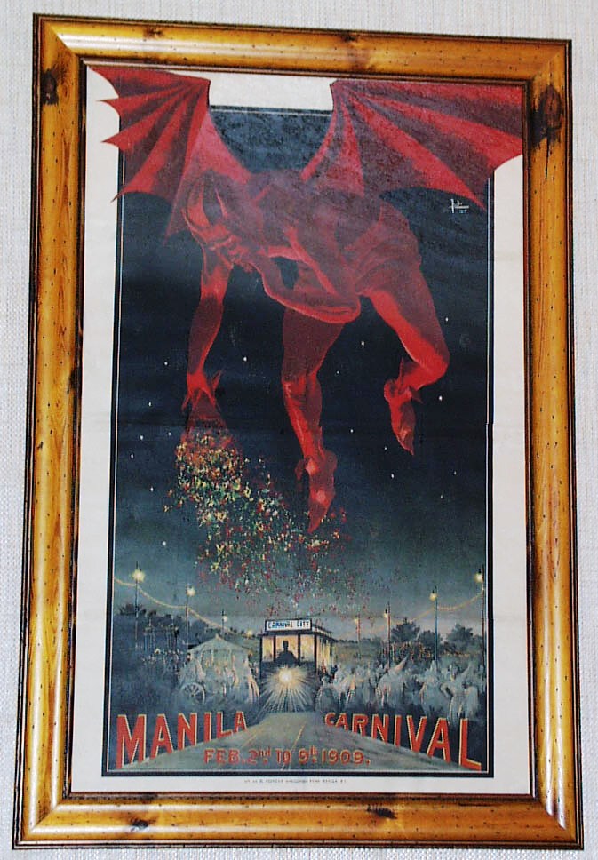 This very rare full sheet lithographed poster of the 1909 Manila Carnival is