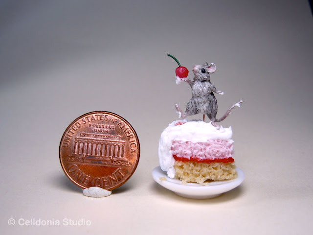 miniature mouse in polymer clay