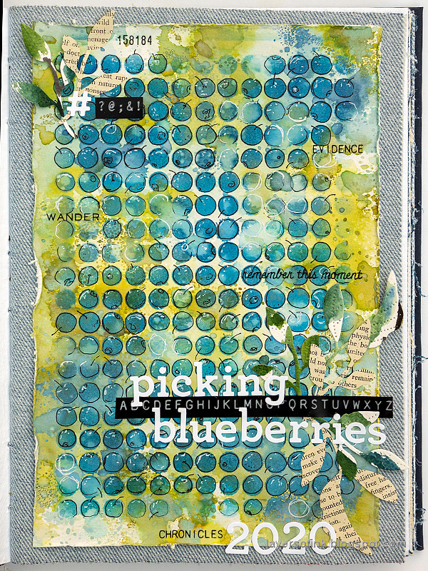 Layers of ink - Blueberries Art Journal Page by Anna-Karin Evaldsson.