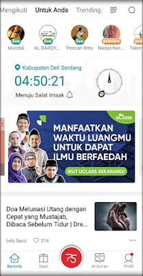 tampilan fitur menu aplikasi komunitas muslim umma
